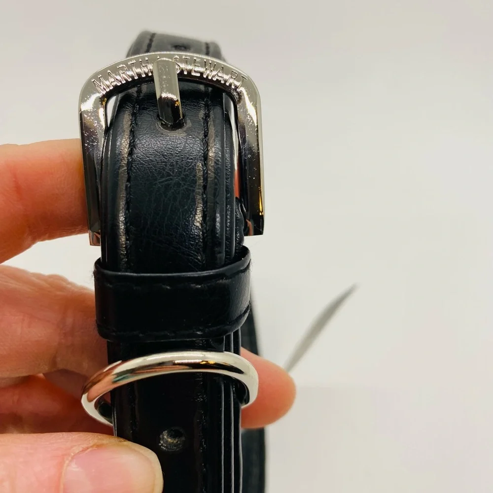 NWT Martha Stewart Dog Collar Vegan Leather Black Size 16 (14.5”-17.5”neck size)